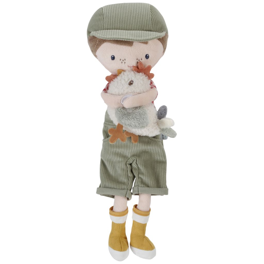 Little Dutch Cuddle Doll Farmer Jim with Chicken - 35cm