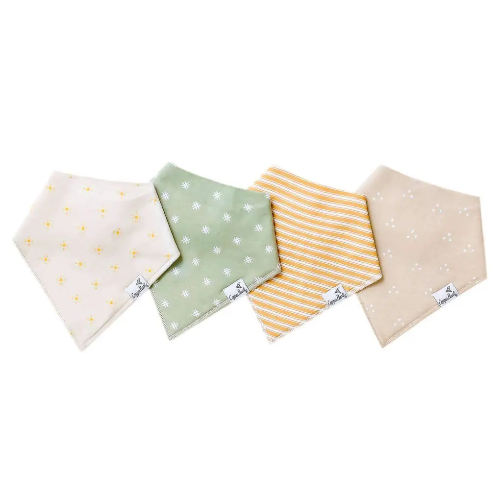 SET DE 4 BABEROS BANDANA COPPER PEARL