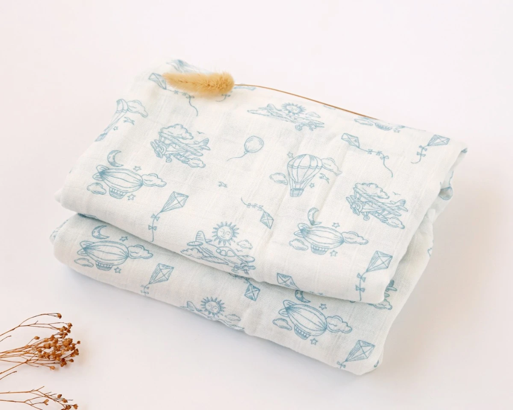 MUSELINA CON ESTAMPADO DE ANIMALITOS 120X120CM KIOKIDS