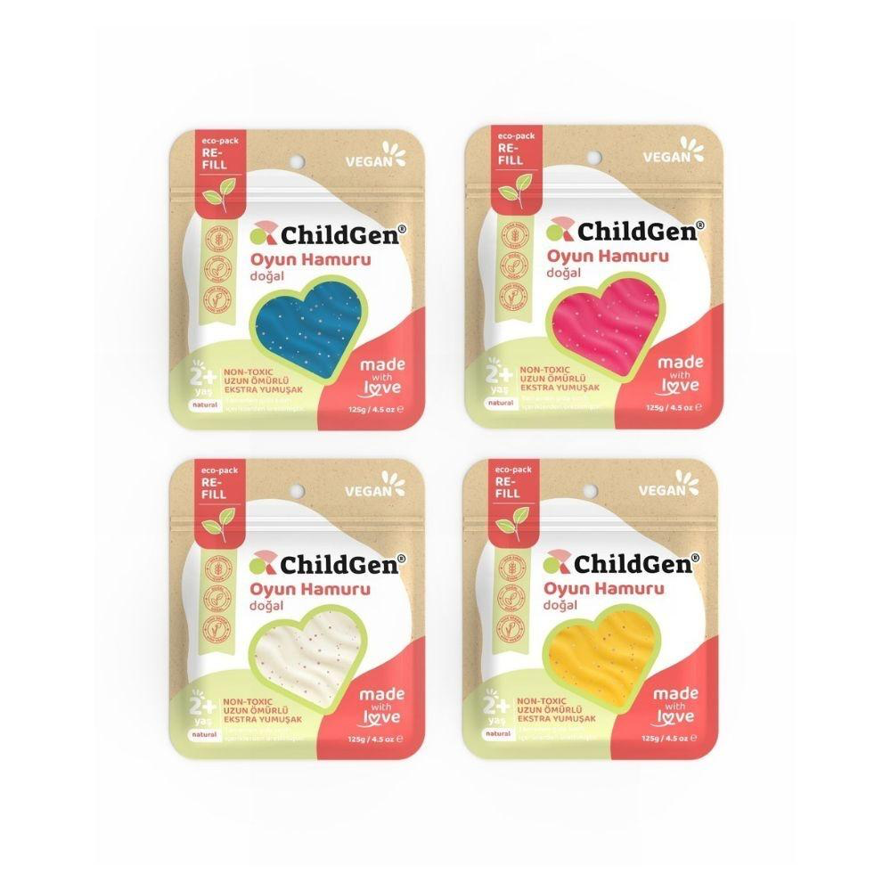 PLASTILINA NATURAL ECOPACK CON PURPURINA (4 bolsitas)