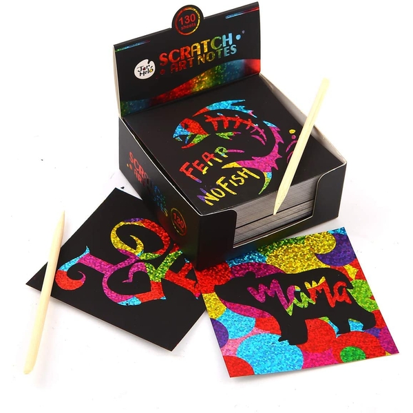 TARJETAS SCRATCH GLITTERY 130un