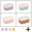 CAJA ALMUERZO BICOLOR PEQUEÑA CON TENEDOR TUTETE