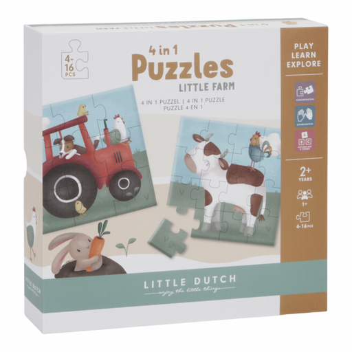 [LD7153] PUZZLE 4 EN 1 PEQUEÑA GRANJA LITTLE DUTCH