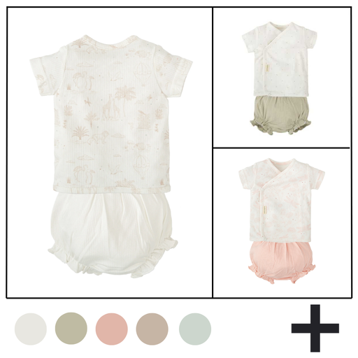 PRIMERA PUESTA CORTA BEBÉ BIMBIDREAMS (Jubon+Polaina)