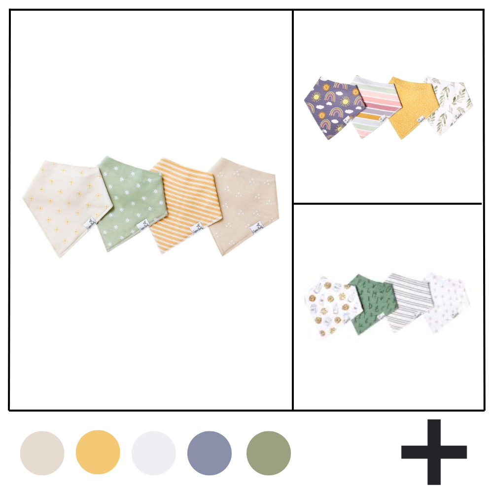 SET DE 4 BABEROS BANDANA COPPER PEARL