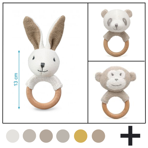 SONAJERO CROCHET 13 CM KIOKIDS (Caja Regalo)